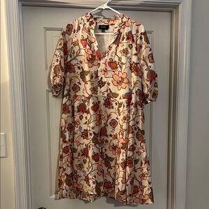 MSK Floral Mini Dress - Red and Orange